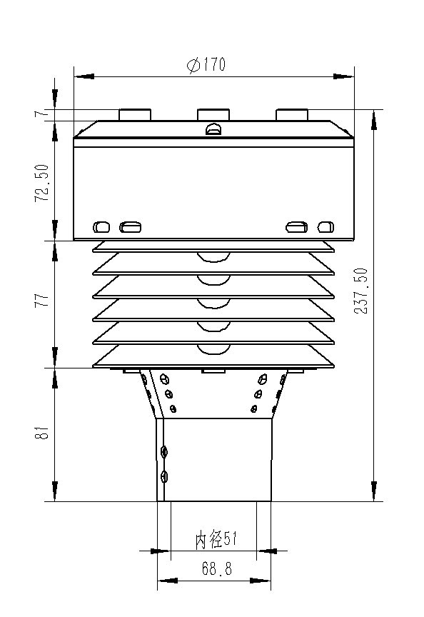 空气负氧离子传感器产品尺寸图