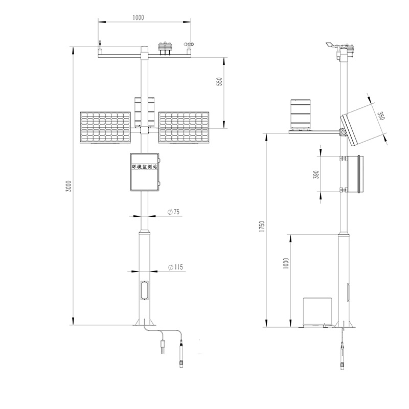 农业气象仪器产品尺寸图